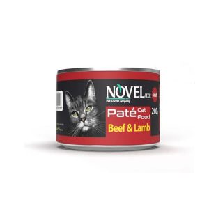 کنسرو غذای گربه نوول با طعم گوشت گاو و بره Novel Pate With Beef & Lamb وزن 200 گرم
