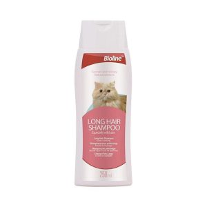 شامپو گربه بایولاین مناسب برای موهای بلند با عصاره نارگیل Bioline Long Hair Cat Shampoo حجم 250 میلیلیتر