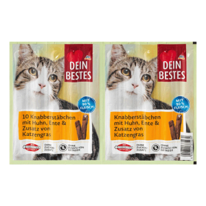 تشویقی مدادی داین بستس Dein Bestes طعم مرغ، اردک و علف گربه وزن 50 گرم