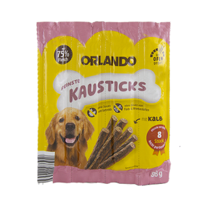 تشویقی مدادی سگ اورلاندو با طعم گوشت گوساله Orlando Stick Veal بسته 4 عددی