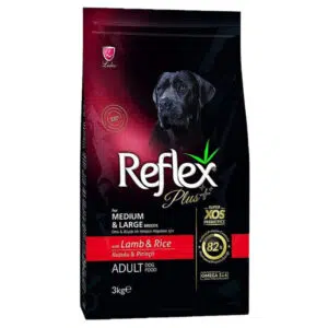 غذای خشک سگ بالغ با طعم بره و برنج رفلکس پلاس Reflex Plus Adult Lamb & Rice وزن 3 کیلوگرم