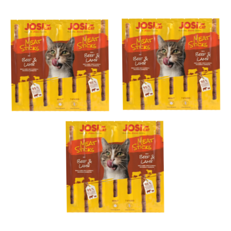 ab85171d0e3e427d8a730873f6c2f8b7 تشویقی مدادی گربه جوسرا با طعم گوشت گاو و بره Josicat Meat Stick بسته 3 عددی - Image 1